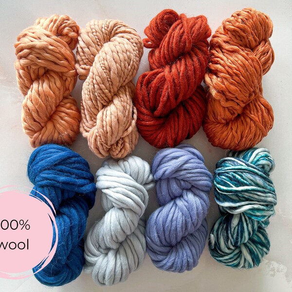 Weaving Yarn Bundle Ocean Cliffside, gros fil de laine encombrant, DHG Piuma, kit de fibres de tissage, crayon mérinos jumbo itinérant, bleu sarcelle marine