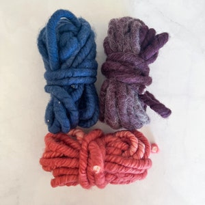Rug Yarn Pack Jewel Tones, Farbkern Wolle, Jumbo Merino Wolle, handgesponnene Wolle, chunky Wolle