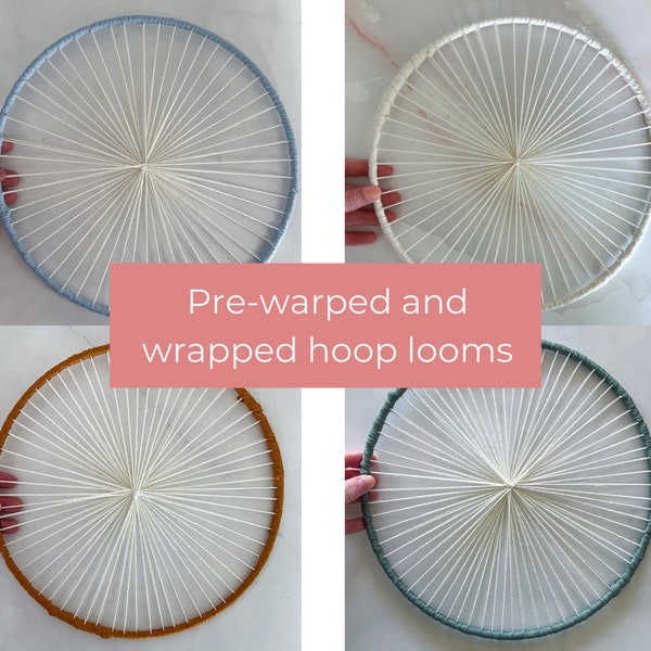 Warped Round Weaving Loom, ready to weave circle weave hoop, metal shape frame, tapestry loom, weaving supplies, craft frame