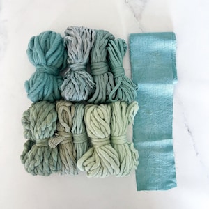 Weavers Fiber Pack in Mint Teal, Webmaterial, Merinowolle, handgesponnenes Garn, Kunstgarn