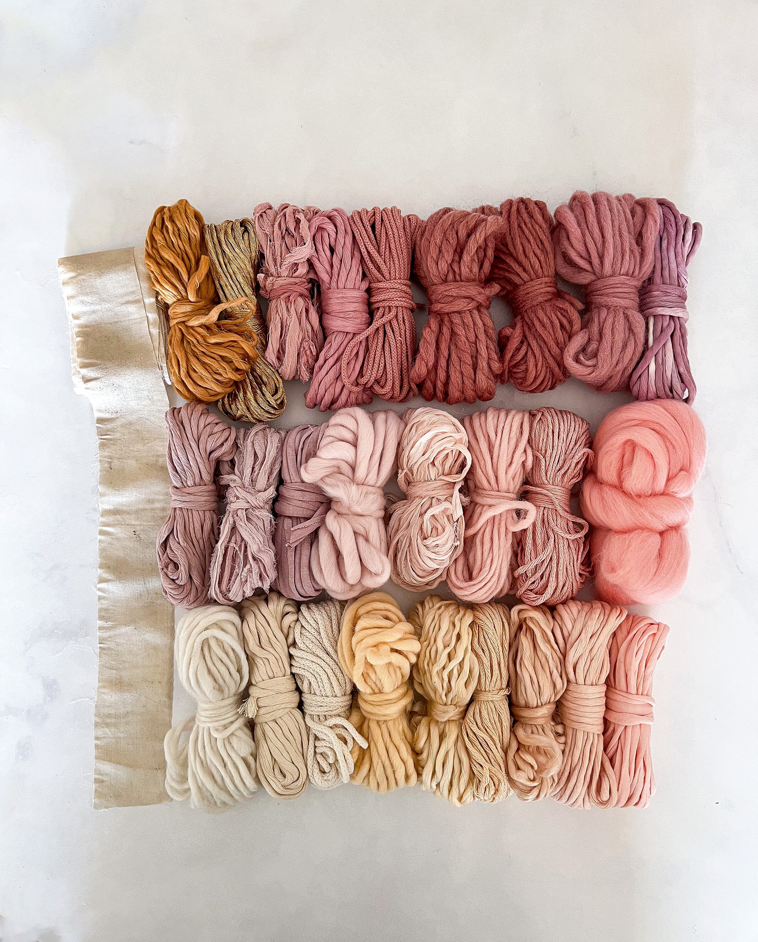 Large ecological weaving yarn pack, Pink Blush - Studio Koekoek