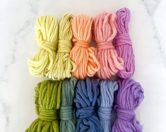 Weaving Fibre Pack Rainbow, weaving kit, cotton macrame string, weaving supplies, chunky yarn, gift for craft lovers, merino wool, art yarn