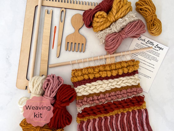Square Loom Weaving Kit, Kit Includes a Frame Loom, Yarn, Comb, Needle and  Instructions Learn to Weave With a Perfect Yarn Lover Gift 