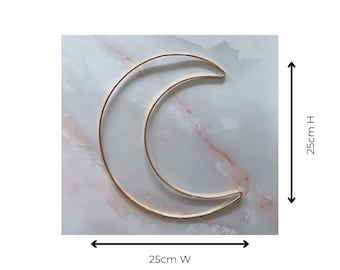 Moon Weaving Loom, metal shape frame, macrame hoop, tapestry loom, weaving supplies, crescent dreamcatcher, floral hoop, craft frame