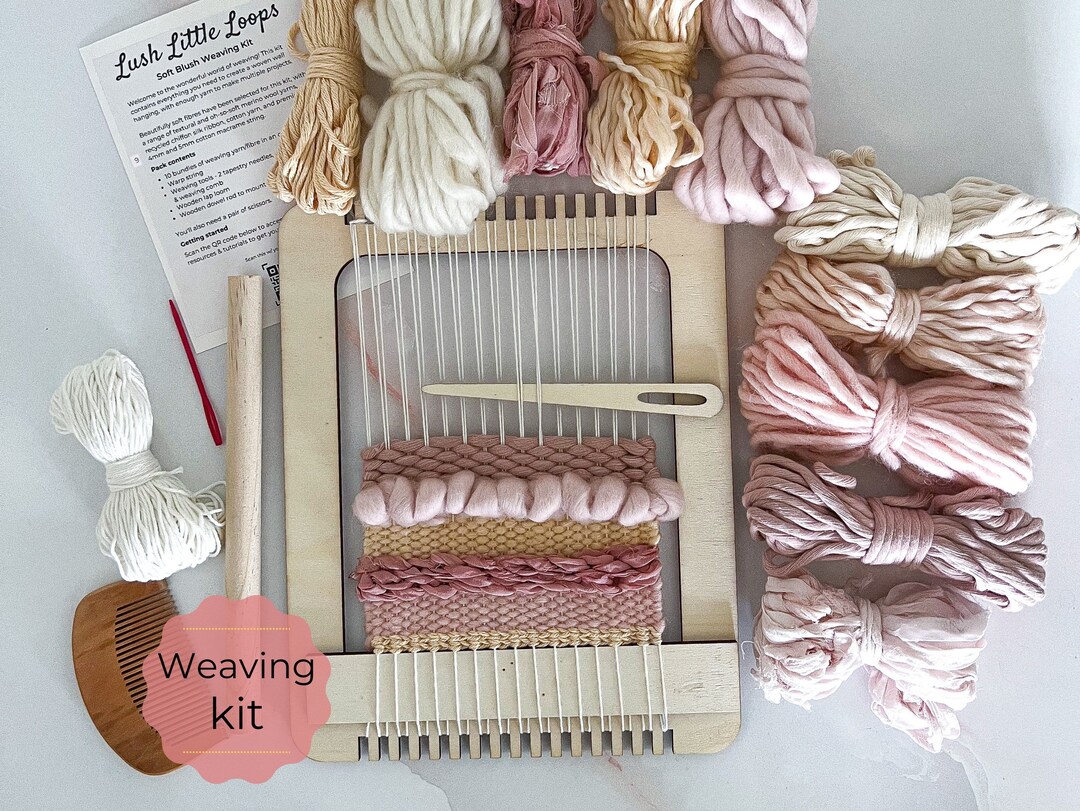 Beginner Weaving Loom Kit Soft Blush Weaving Fibre Pack Etsy