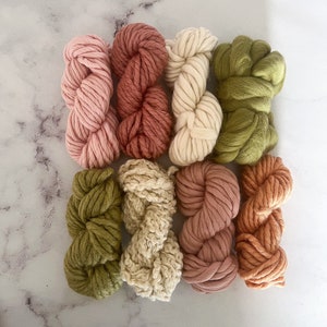 Feengarten Garnbündel, grobstrick Wolle, Piuma Garn, 100% Merino Wolle, pinkes Garn, handgesponnenes Webfaserset