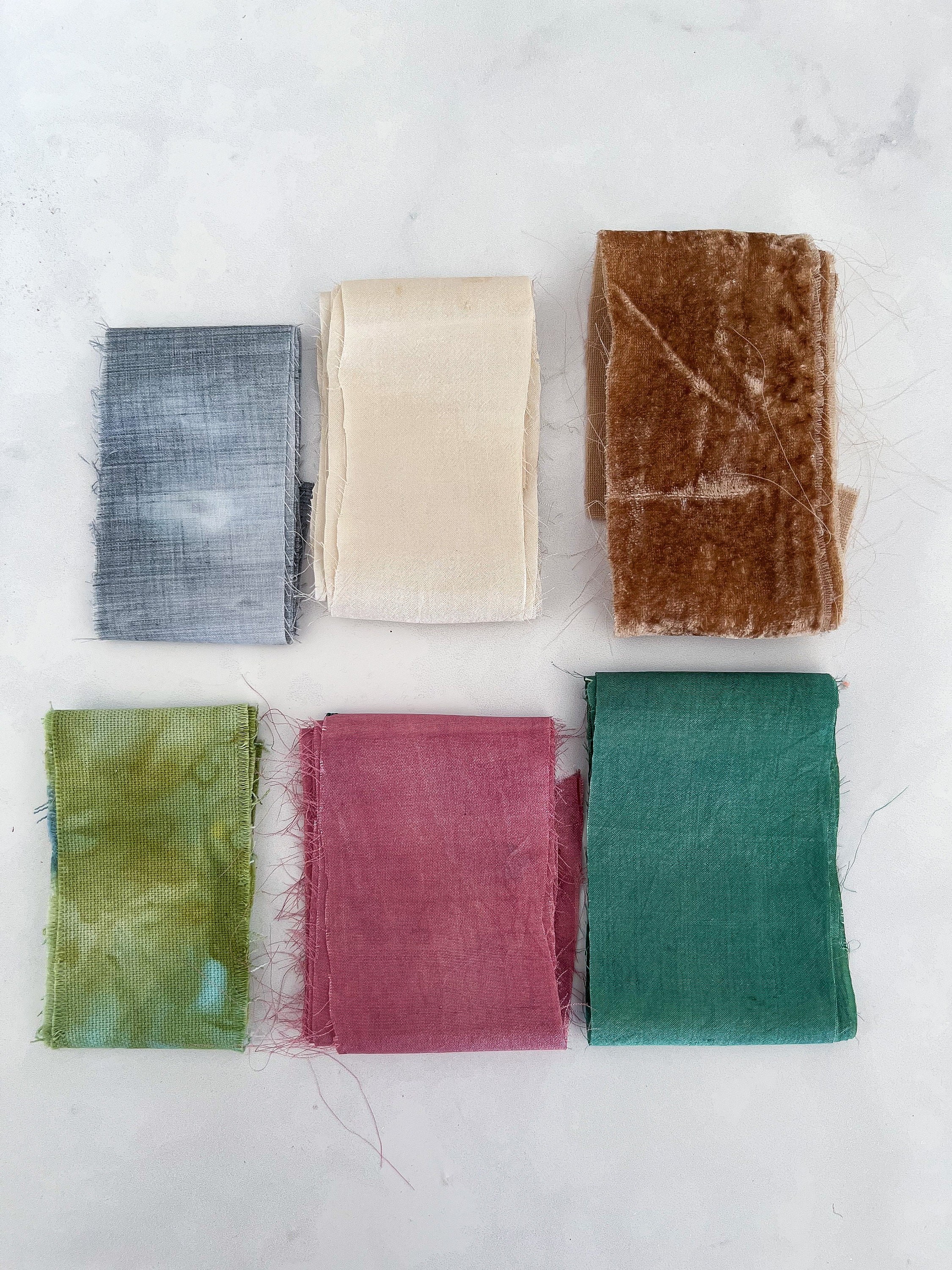 Green Mix Sari Silk Ribbon Strips Recycled Sari Silk Ribbon Strips