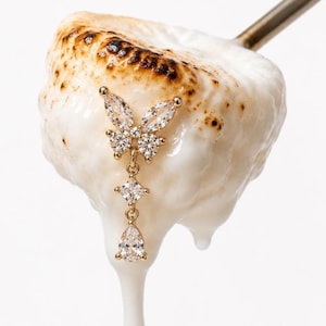 Mariposa Dangle Nose Ring PLUS FREE diamond plug