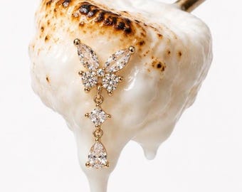 Mariposa Dangle Nose Ring PLUS FREE diamond plug