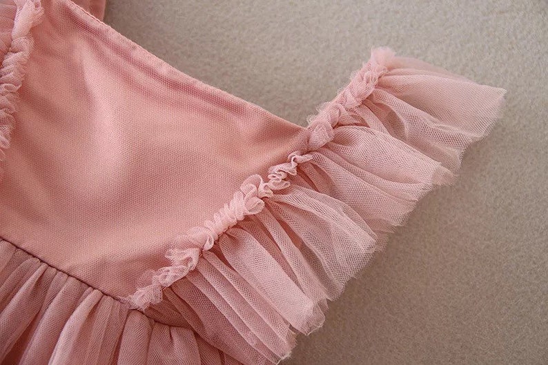 Dusty Rose Pink Dress Ist Birthday Dress Pink Dress Baby Etsy