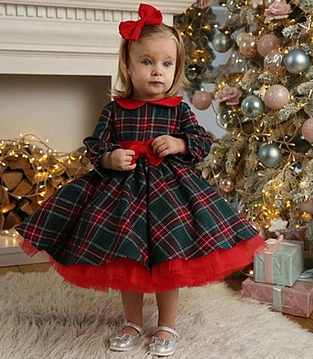 Toddlers Christmas Dress Holiday Dresses Plaid Dress Etsy Canada