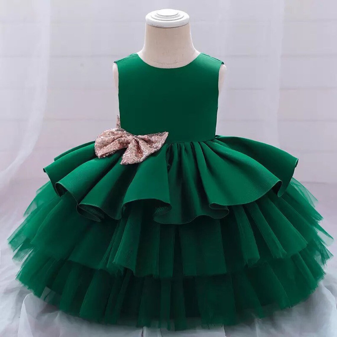 Emerald Green Evening Tulle Dress Birthday Dress Party | Etsy