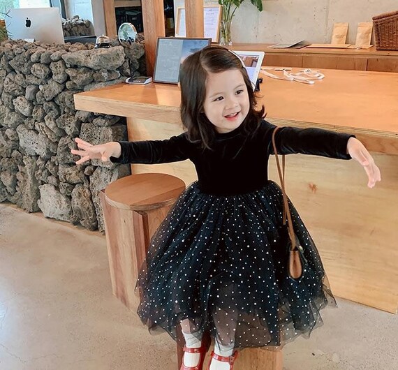 Black Velvet Dress Girls Formal Dress Holiday Dress - Etsy