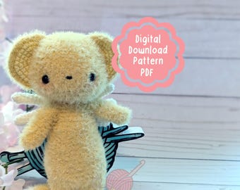 Padrão digital de crochê de urso guardião voador e fofinho