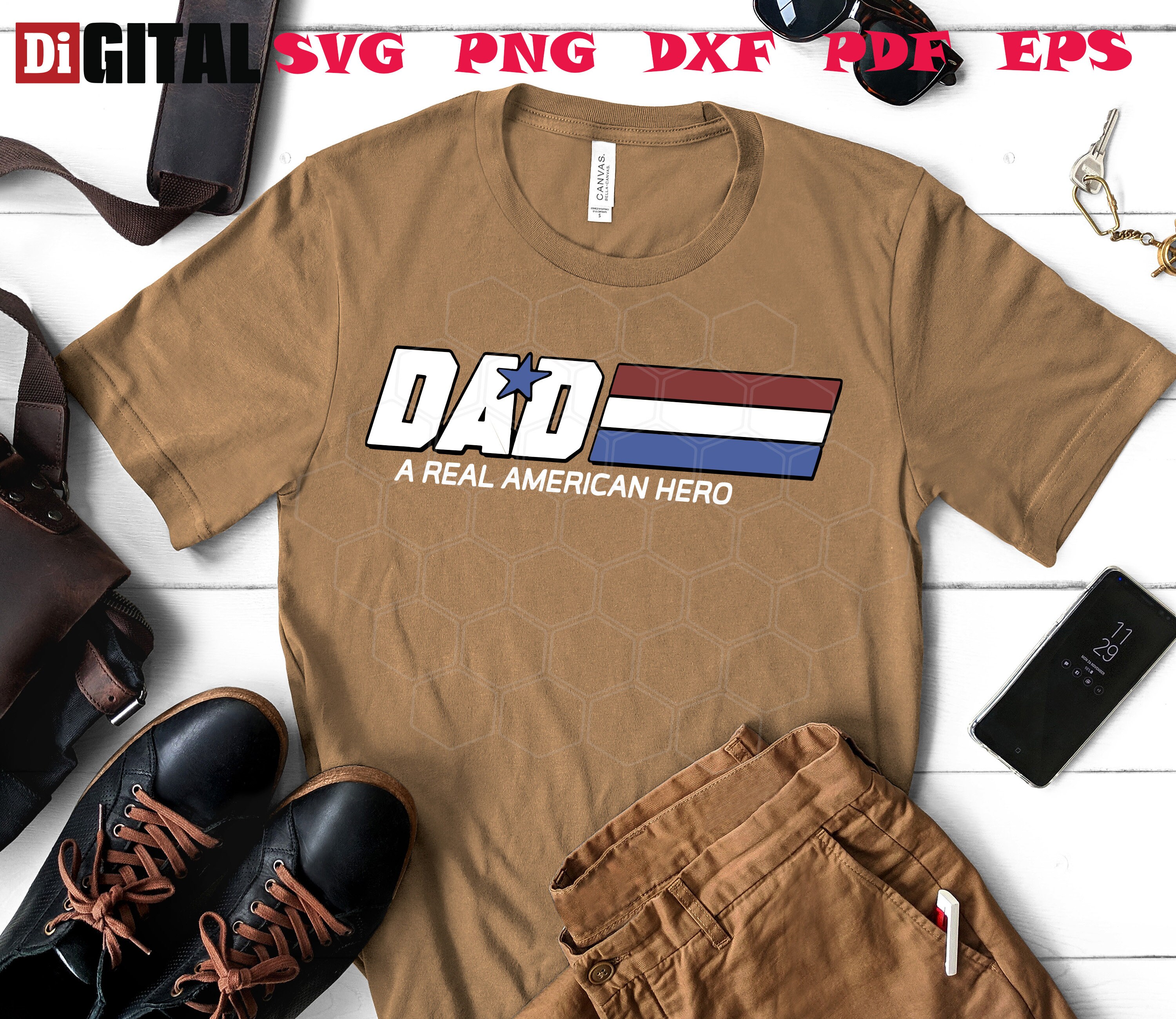 Download Dad A Real American Hero Svg Artwork Design Clipart File | Etsy