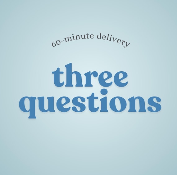 SAME HOUR Tarot Reading (Three Questions) | 60 Minute Delivery | In-Depth and Detailed | Love, Career, Relationships | Psychic Predictions
