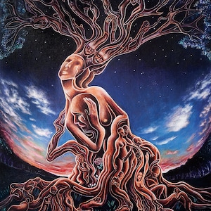 Root and branch - couple art, relationship art, visionary art print (8x10)