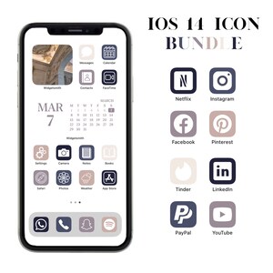 Cool Palette iPhone Icons | App Icons | App Covers | Blue Beige Lilac