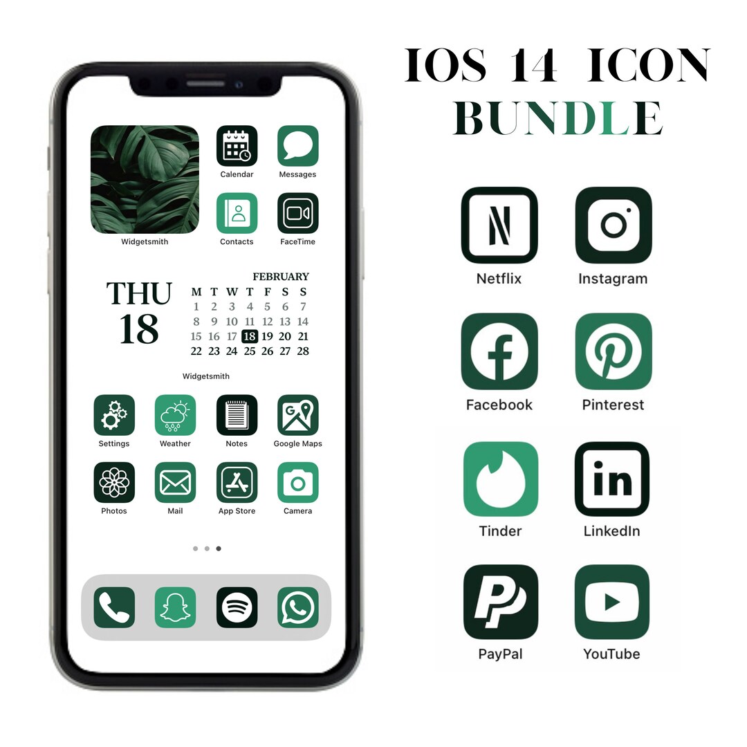 Emerald Green iPhone Icons Ios 14 Icons App Icons Ios 14 Etsy