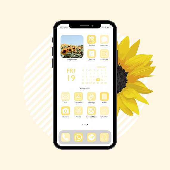 Light Yellow iPhone App Icons: Ios Customization (digital Download