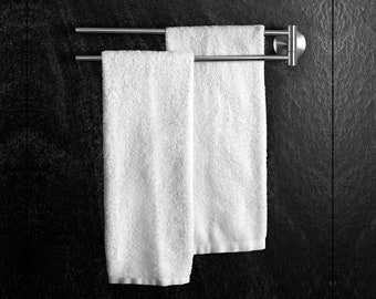 Ambrosya Sèche-serviettes en acier inoxydable - Serviette de bain Rod Porte-serviettes Serviette de bain Étagère Serviette Tige de mur Mont Pivotant