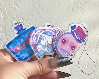 Charms para teléfono de acrílico con brillantina de 2" de Hazbin Hotel VEES Popsicles