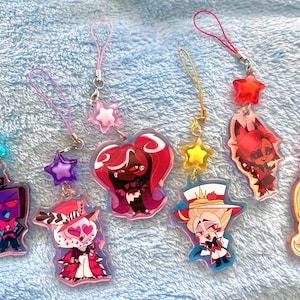 Hazbin Hotel Acrylic Star Bead Charms