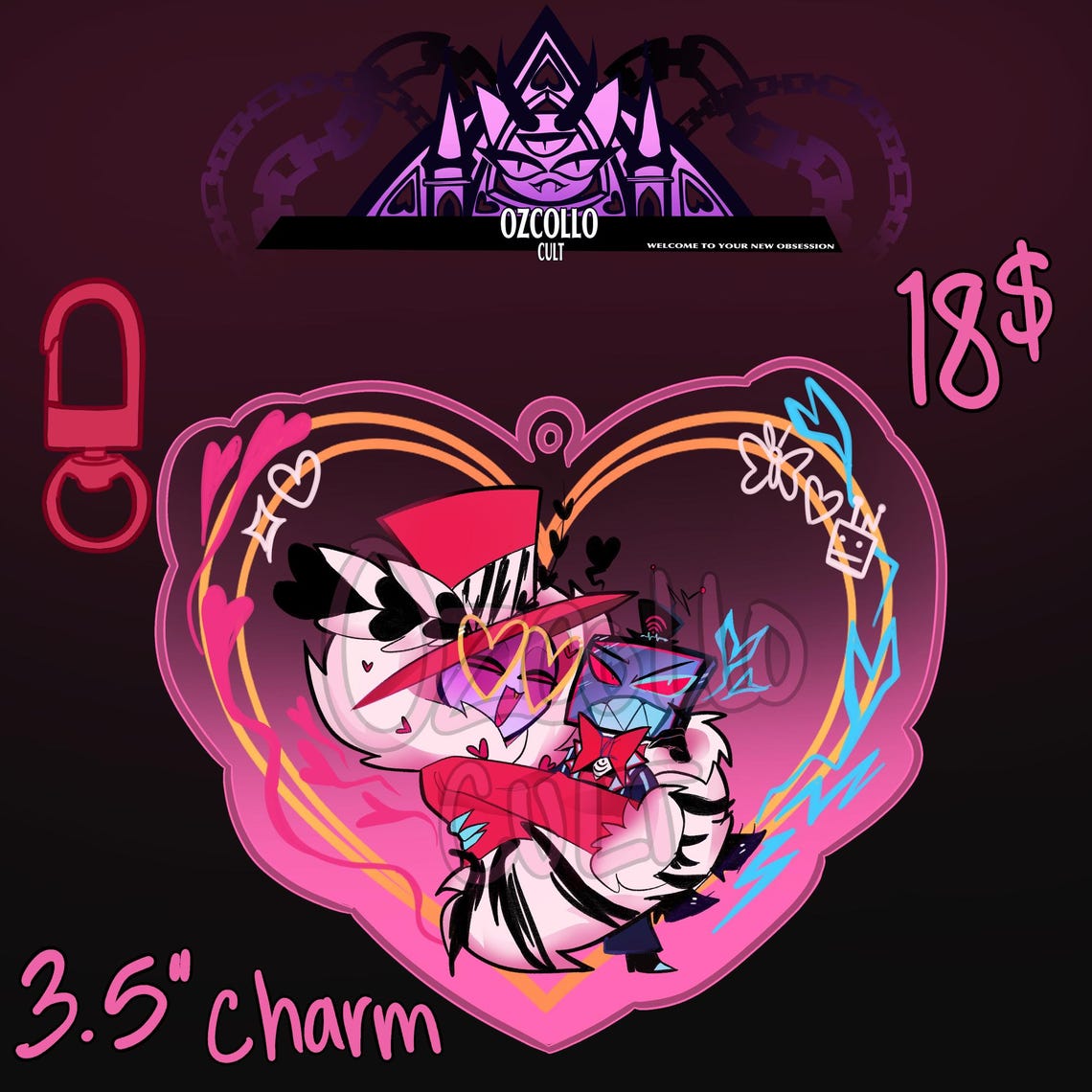 Hazbin Hotel Staticmoth, Vox and Valentino Charm - Etsy