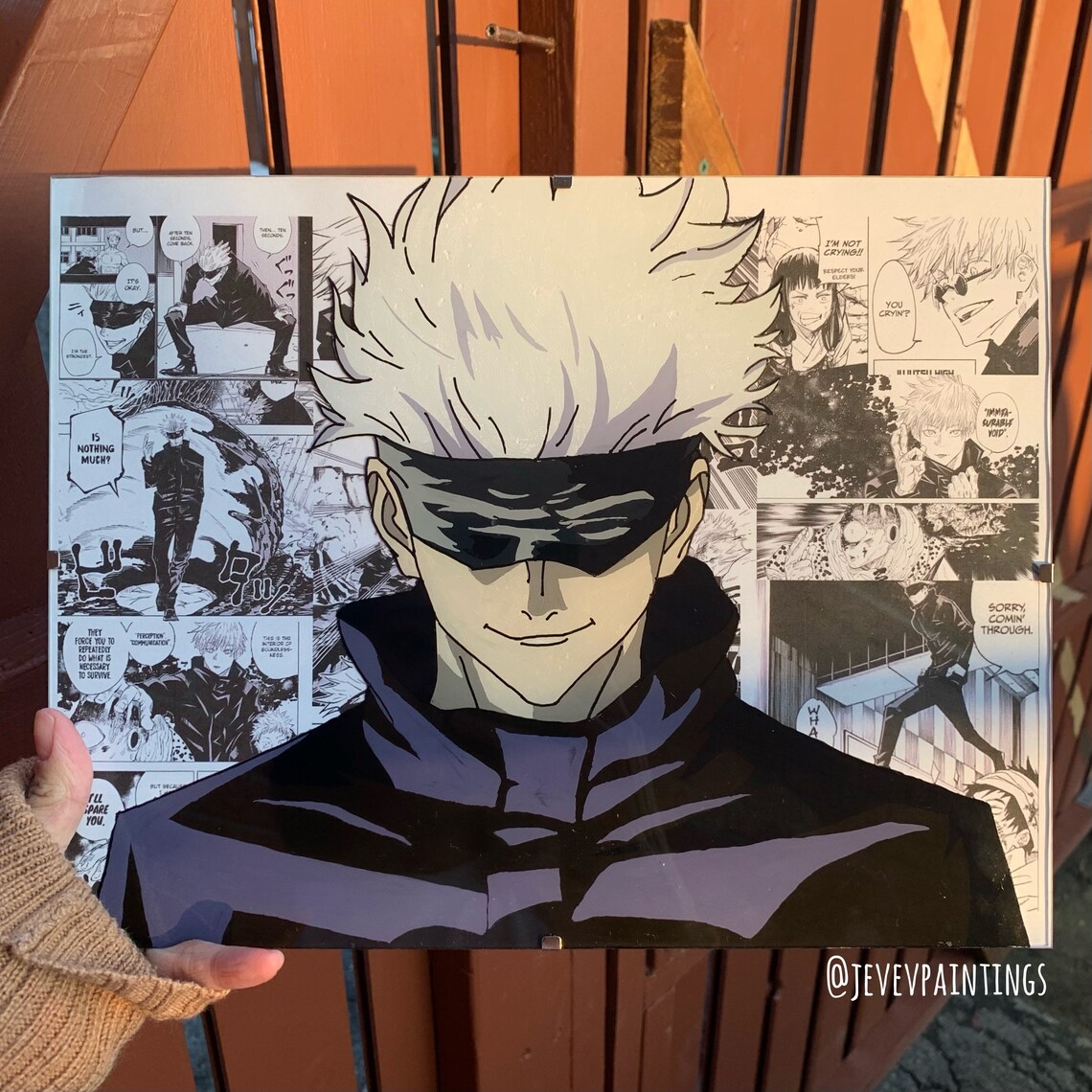 Gojo Jujutsu Kaisen Glass Painting Etsy