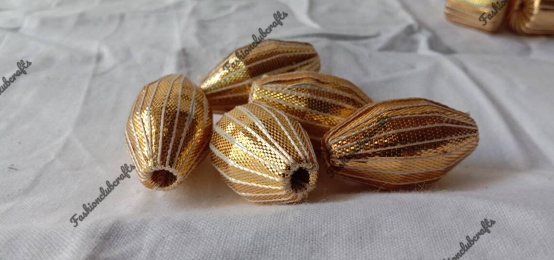 Yellow Color Dholak With Golden Gota Chakra Set Of 6