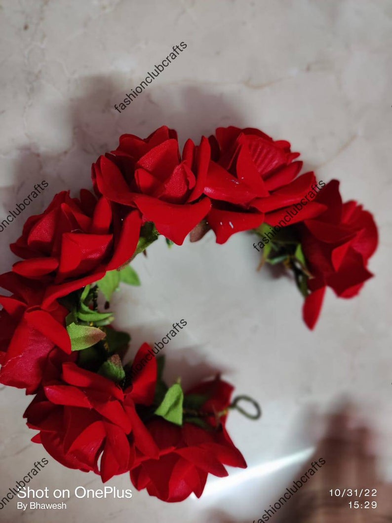 Artificial Rose Flower Gajra Hair Accessories Juda Decor Bride for