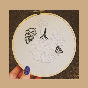 Custom Made Ginko Leaf Embroidery