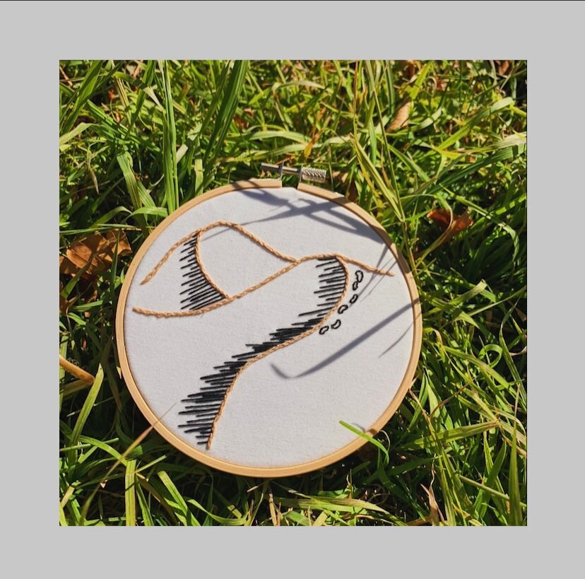 Custom Made Footprints in the Sand Christian Embroidery MADE TO ORDER