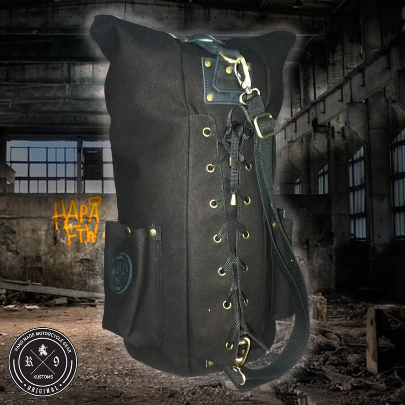 Sissy Bar Duffle Bag Chopper Bobber Custom R9Kustoms Black Etsy