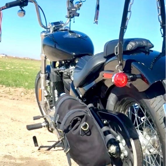 R9kustoms Sinner Rolltop Swingarm Bag / Hardtail Pannier (black