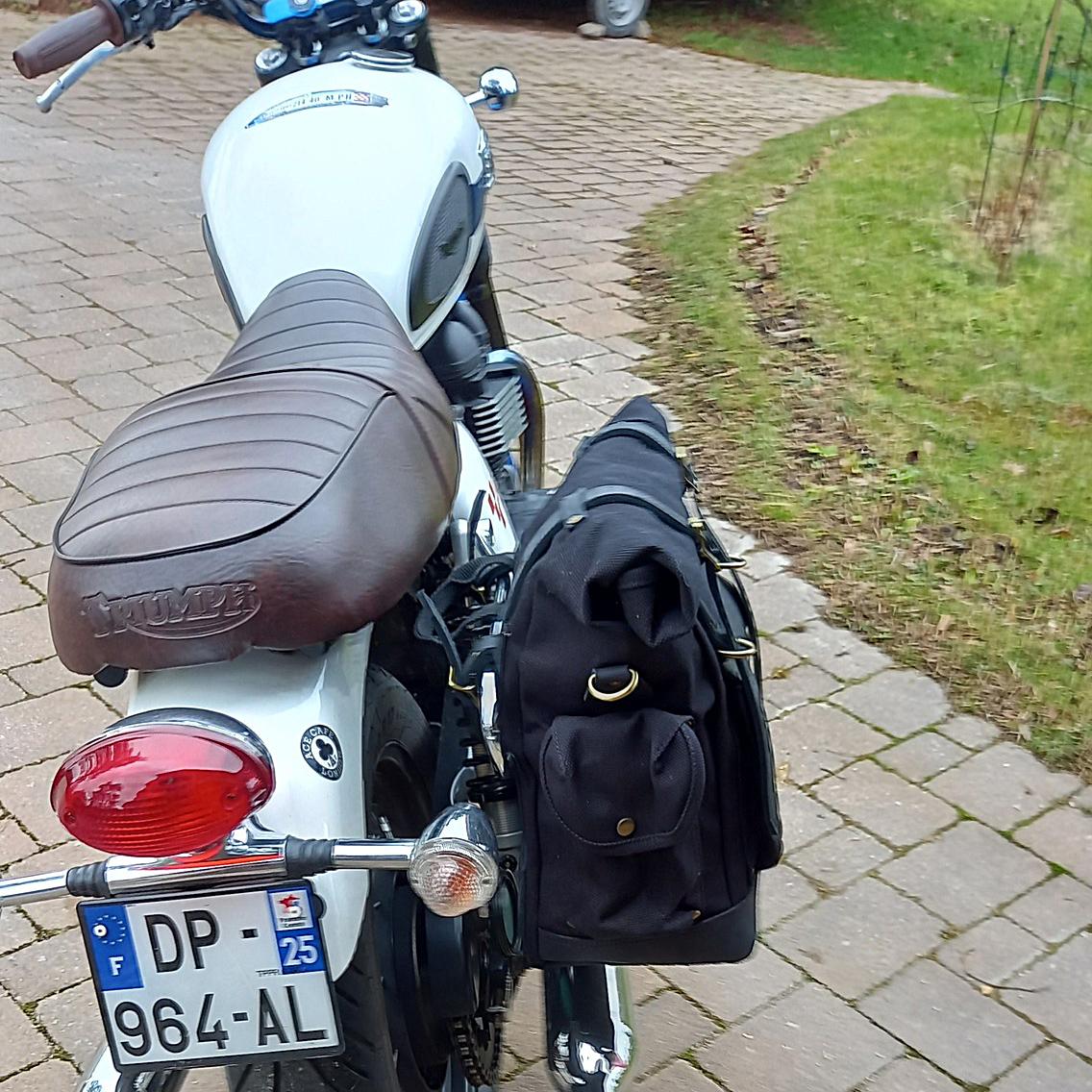 バイク用パニエサドルバッグ 防水ワックスキャンバス マルチ