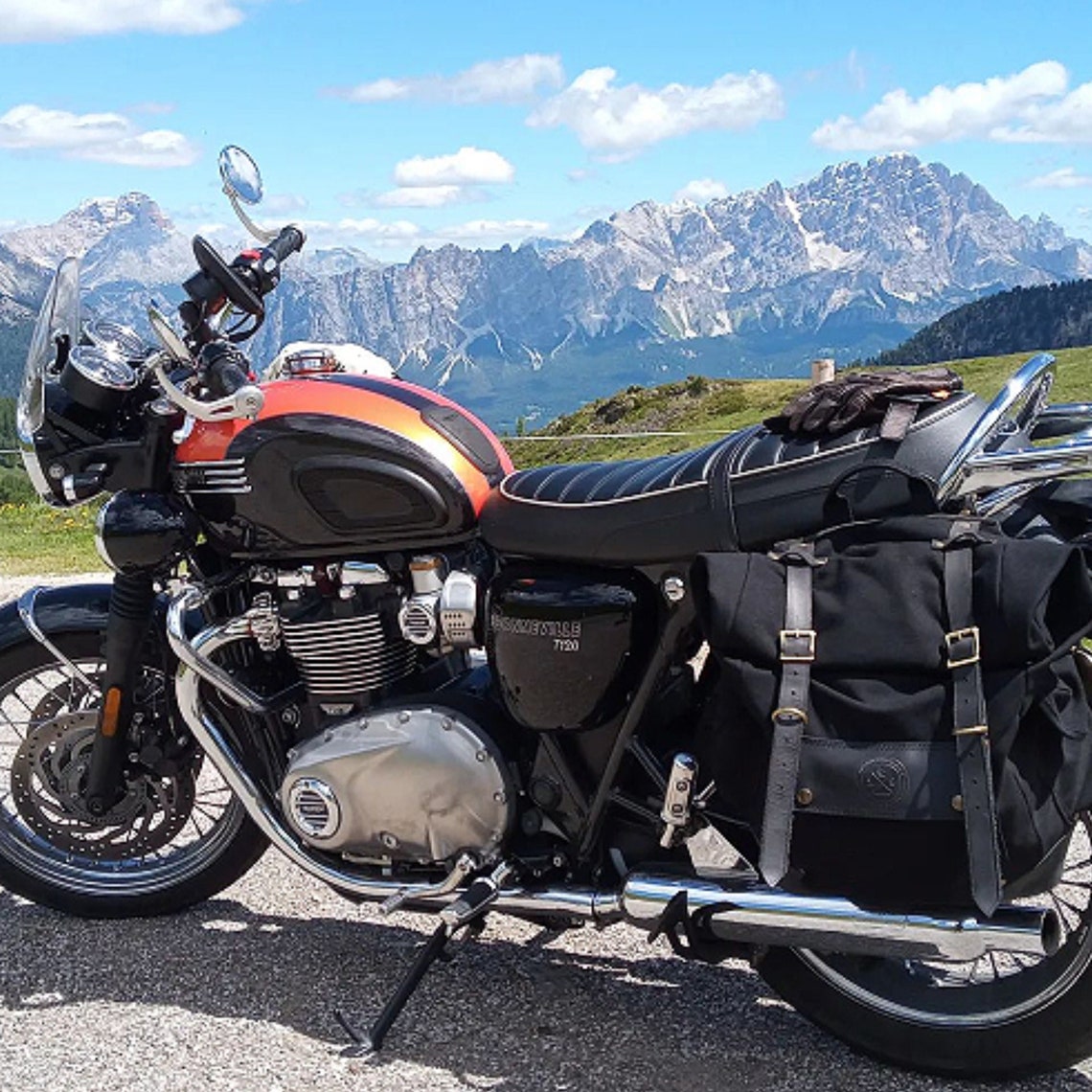 waxed canvas motorcycle panniers