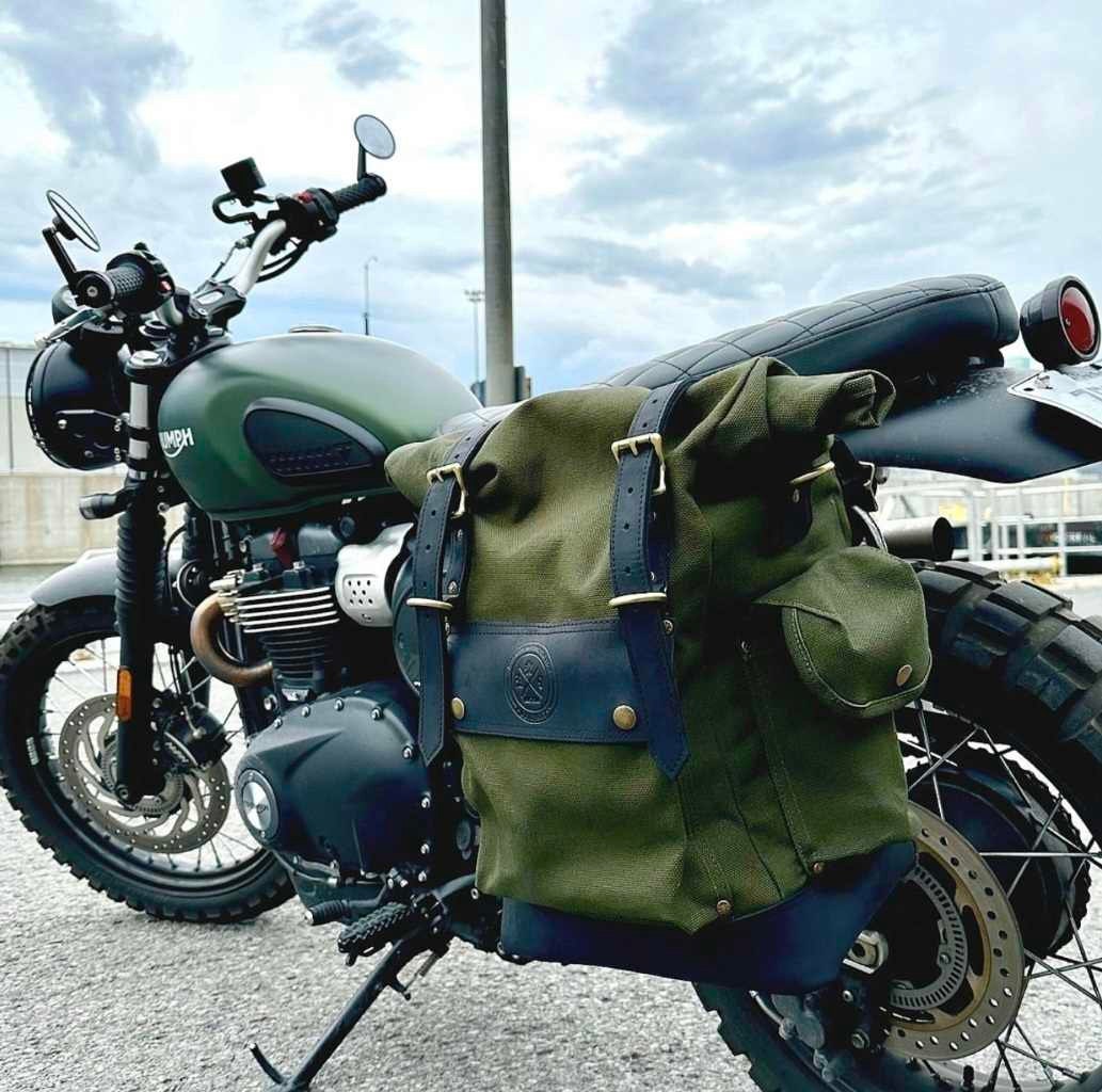 バイク用パニエサドルバッグ 防水ワックスキャンバス マルチ バイク用パニエサドルバッグ 防水ワックスキャンバス マルチ