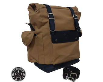 Alforja de lona encerada para motocicleta: alforja impermeable, Triumph, Royal Enfield - Desert Tan