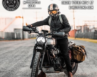Motorcycle Rolltop Pannier Waxed Canvas Retro Style Universal Fit - R9Kustoms Original