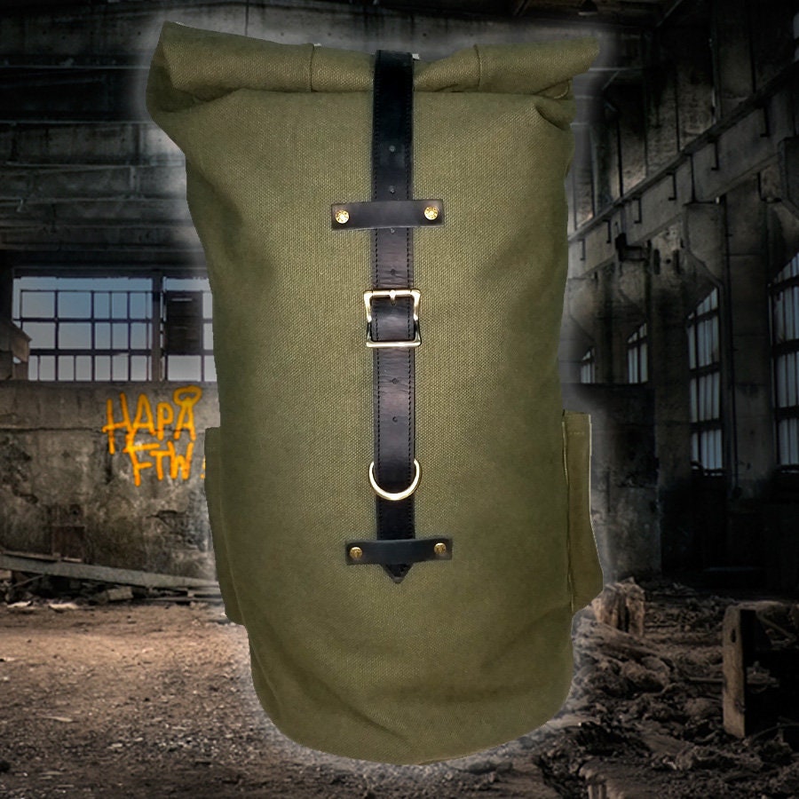 Sissy Bar Duffle Bag Waxed Canvas Chopper Bobber Custom Etsy Australia