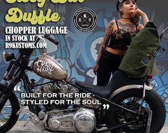 Sissybar Rolltop Duffle Bag - Harley Davidson Chopper Luggage - R9Kustoms Original