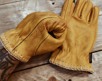 Tobacco Sunday Vintage Patina Motorcycle Gloves Bobber Chopper Triumph