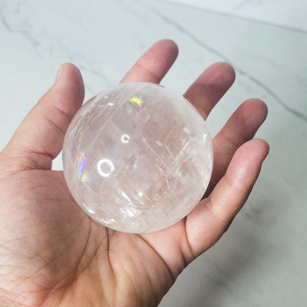 Large Rainbow Optical Calcite Sphere