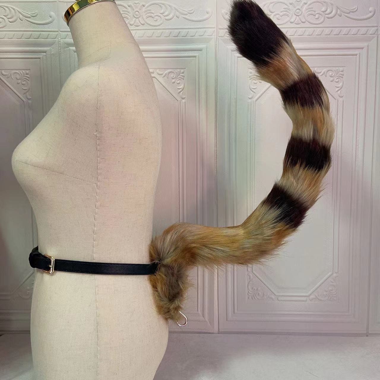 Black Foot Cat Ears and Cat Tail Collar COSPLAY Handmade Butt Plug