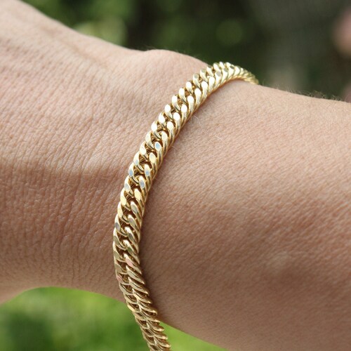 14k Gold Cuban Link 6mm Chain Bracelet 