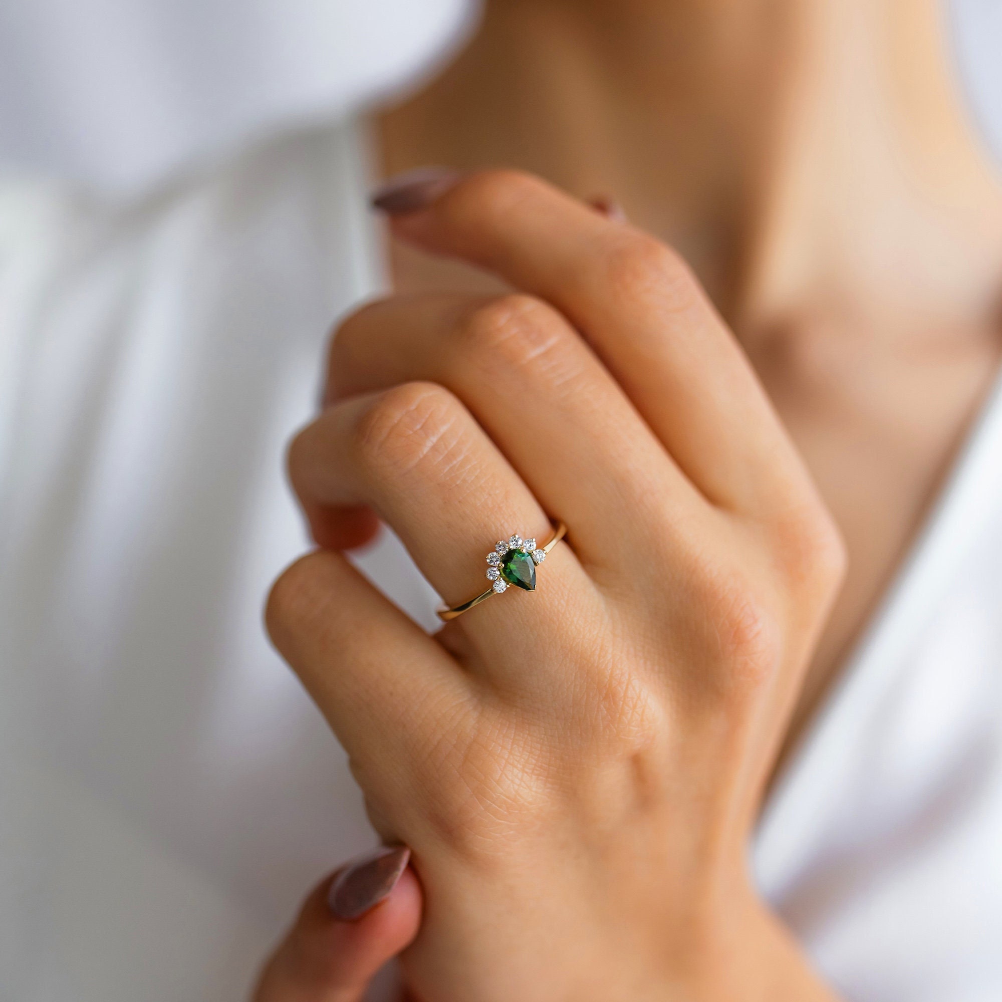 Korean traditional wedding ring hanbok ring double jade ring
