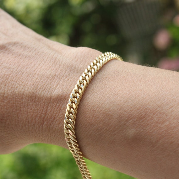 DIAMOND rose gold 20g of 18k solid Gold designer bracelet luxury bracelets  Classic 6mm Bracelets stainless