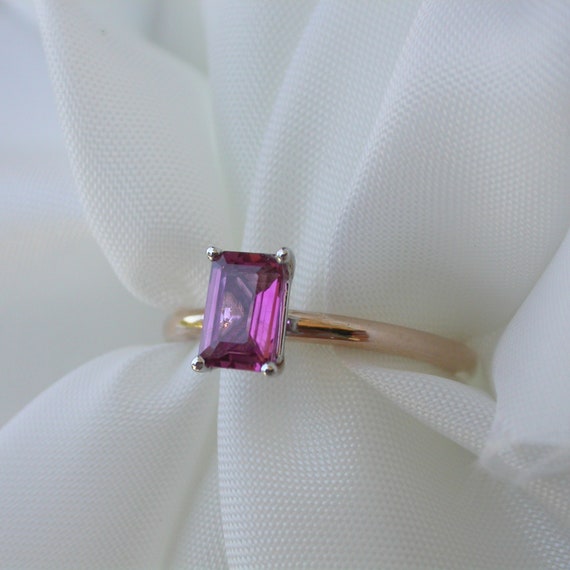 Pink tourmaline band best sale ring