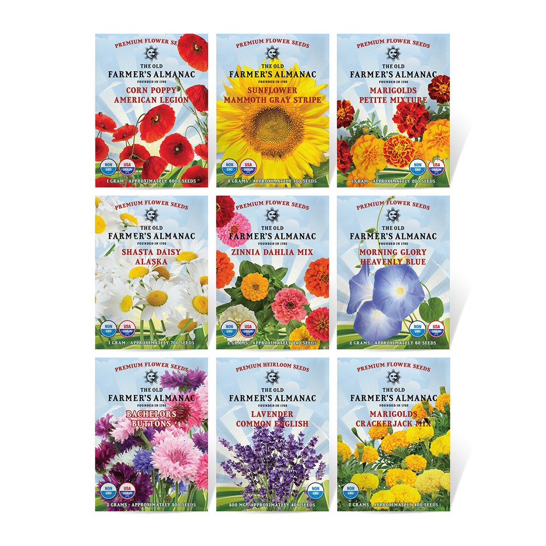 The Old Farmer's Almanac Premium Flower Garden Starter Kit Etsy